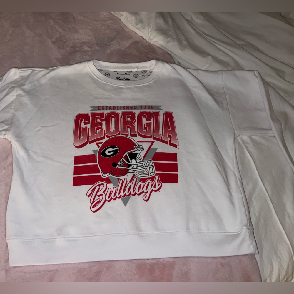 Georgia Bulldogs White and Red Sweatshirt